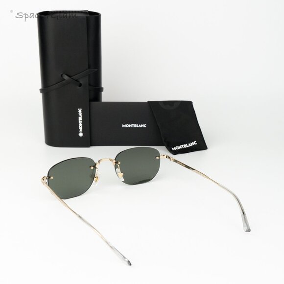 Montblanc Women Sunglasses Gold Grey Square Rimless MB0303S  display picture 1